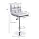 Bar Stools Adjustable Armless Swivel PU Leather Barstools Set of 2