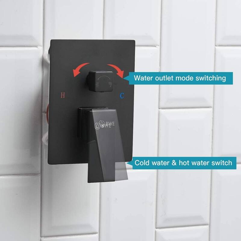 WIZ Wall Mount Rectangle Shower Head with Hand Shower Faucet