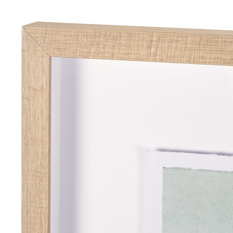 Rolling Fields II Hand Embellished Brown Framed Watercolor Art Print on Paper Mounted with Backing