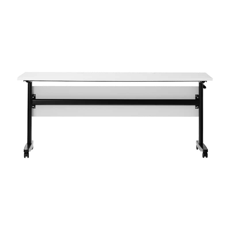 Commercial Nesting Flip Training Table with Steel Frame and T-Legs - 23.5"W x 72"D x 30"H