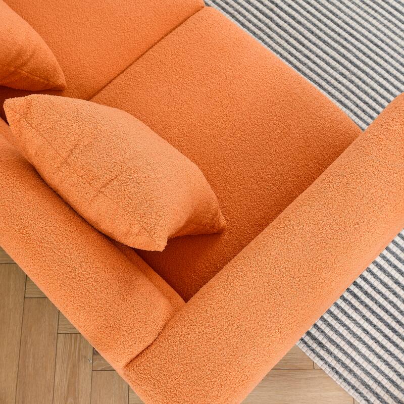 3+2 Teddy Fabric Sofa Combination - Chic Design with 5 Pillows