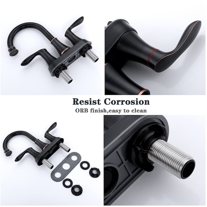 2-Handle Bathroom Vanity Sink Faucet with Pop-up Drain