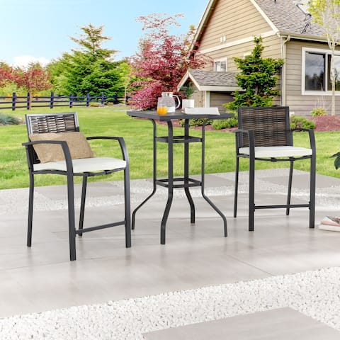 Patio Festival 3 Piece 24.8'' Long Bar Height Dining Set with Cushions