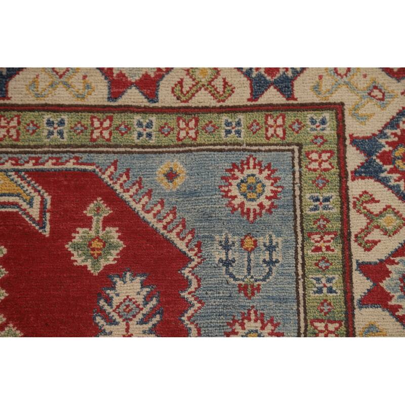 Oriental Kazak Area Rug Handmade Wool Carpet - 5'0" x 6'9"