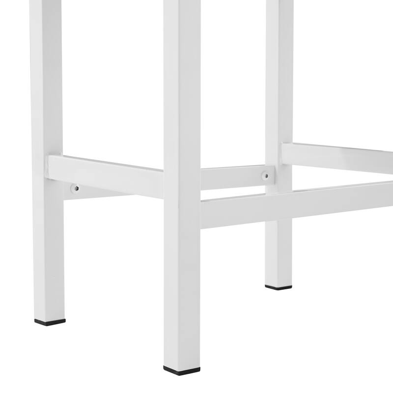 Backless Cushioned Faux Leather Bar Stools Counter Height Stools with Metal Frame - 24" H