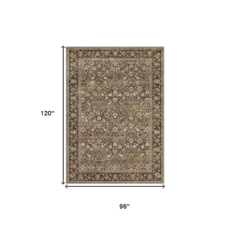 HomeRoots Floral Medallion Traditional Rectangle Area Rug