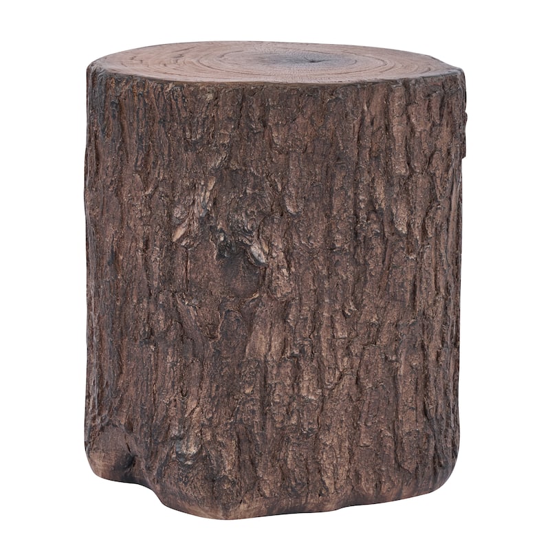 Christopher Knight Home - Reed 16.93"H Outdoor Rustic Faux Wood Tree-Stump MGO Side Table, Fully Assembled - 15.28