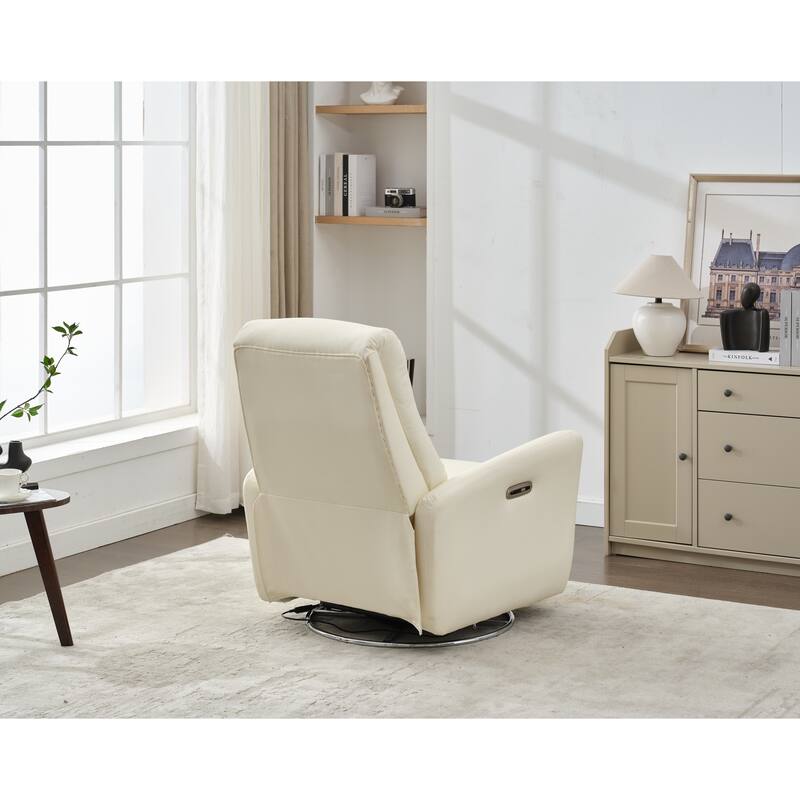 Electric Rocking Recliner, 270° Swivel Power Glider Chair with Button Control for Nursery, Bedroom or Living Room
