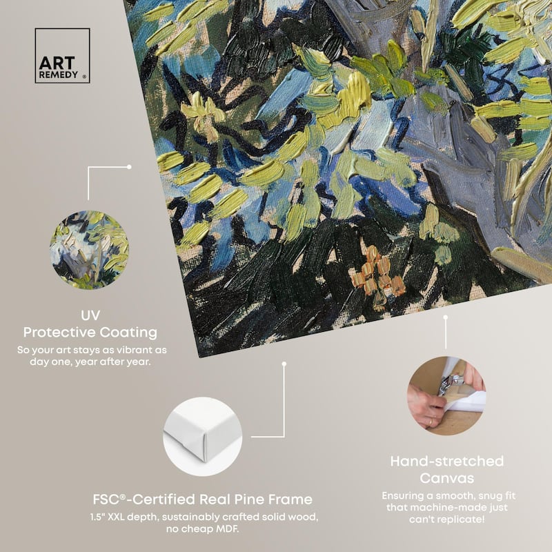 Blossoming Acacia Branches 1890 Canvas by Art Remedy, Gallery Wrapped