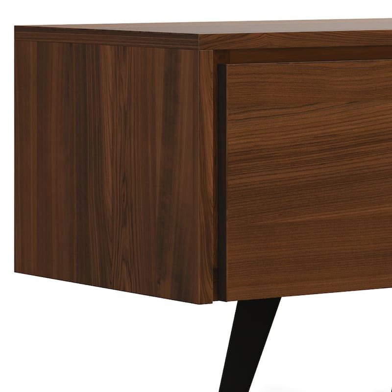 WYNDENHALL Mitchell SOLID WOOD 72 inch Wide Modern Industrial TV Media Stand For TVs up to 80 inches
