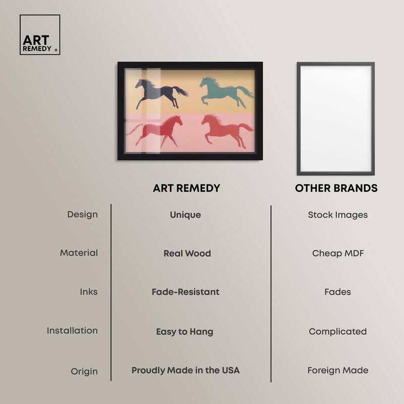 Galloping Quartet Shadowbox by Art Remedy