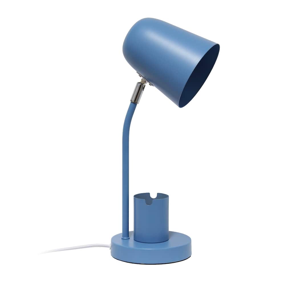 Desk Lamp with Conical Shade and Pen Holder - 15.75" - Blue