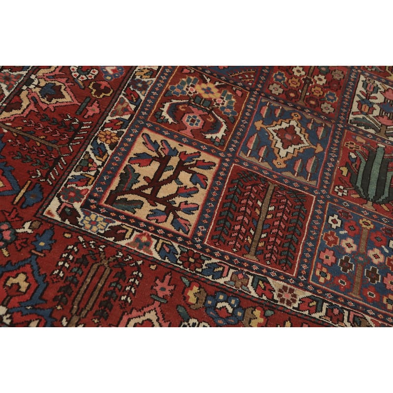 Hand Knotted Oriental 100% Wool Carpet Traditional Geometric Red Bakhtiari Area Rug - 13' 4'' X 10' 9''