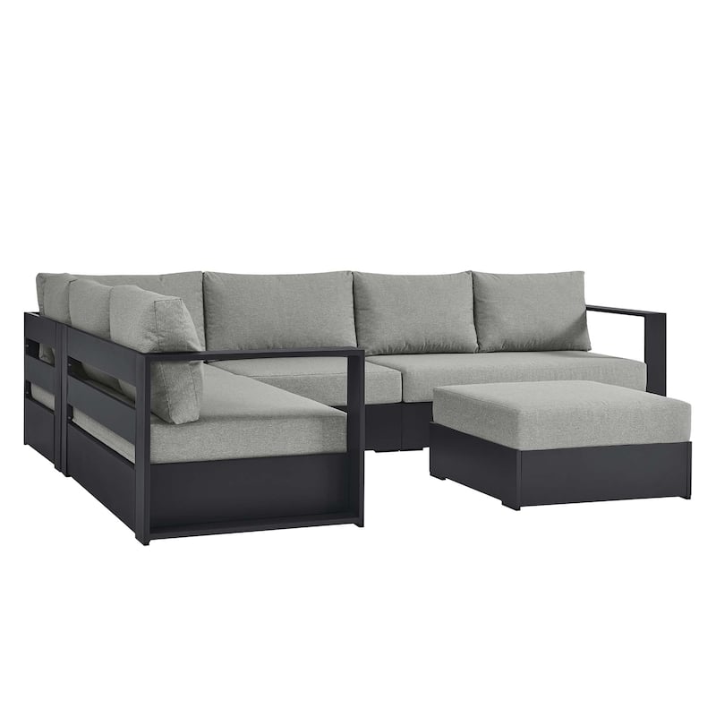 Tahoe Patio Aluminum 5-Piece Sectional Sofa Set - Grey
