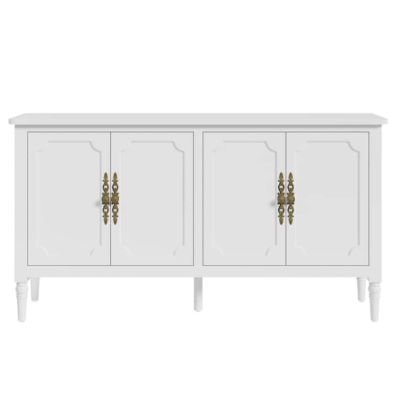 59" W Sideboard Cabinet with Adjustable Shelves and 4 Doors