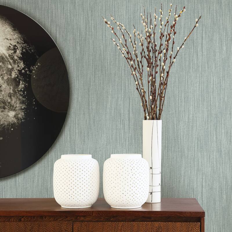 A-Street Prints Chiniile Slate Linen Texture Wallpaper