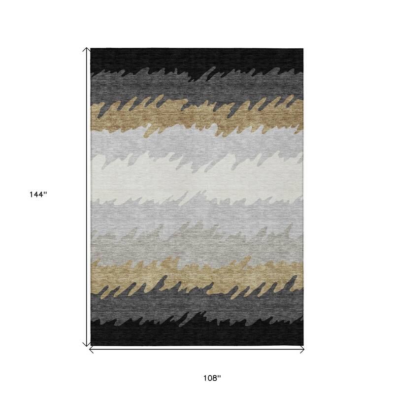 HomeRoots Striped Transitional Rectangle Outdoor Rug