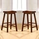 preview thumbnail 1 of 2, Saddle Design Chestnut Stools (Set of 2)