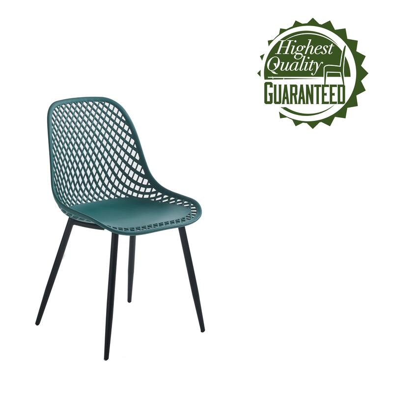 Porthos Home Egil Dining Chairs Set Of 2, Plastic Back, Iron Legs