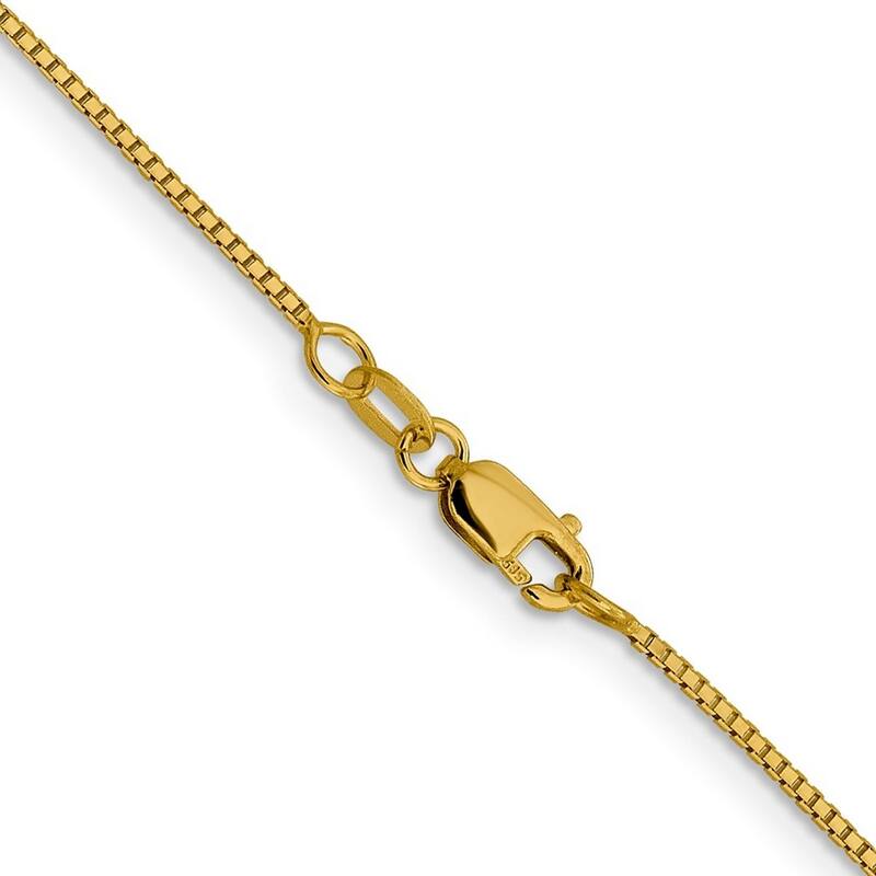 Curata Italian 14k Yellow Gold Octagonal Sparkle Box Chain Necklace (Lobster) Options: 16 18 20