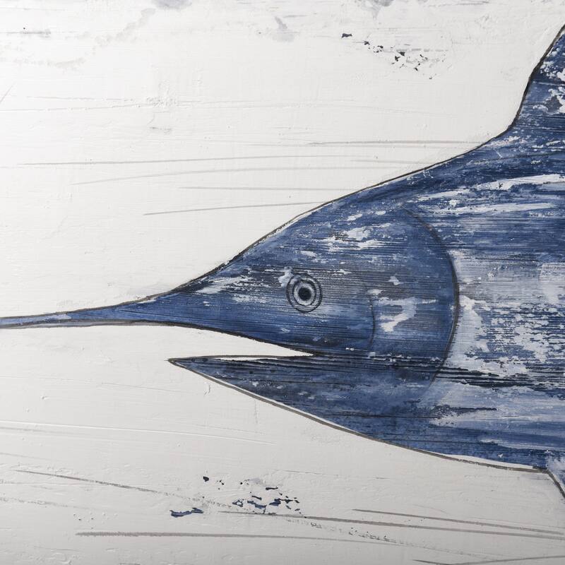 Anglo - Rustic Swordfish - Coastal Handmade Oil Painting