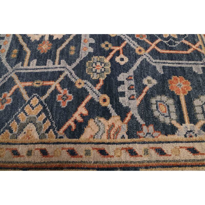 ECARPETGALLERY Hand-knotted Finest Agra Jaipur Dark Navy Wool Rug - 8'2 x 9'11
