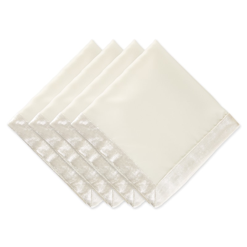 DII Silver Velvet Trimmed Napkin (Set of 4)