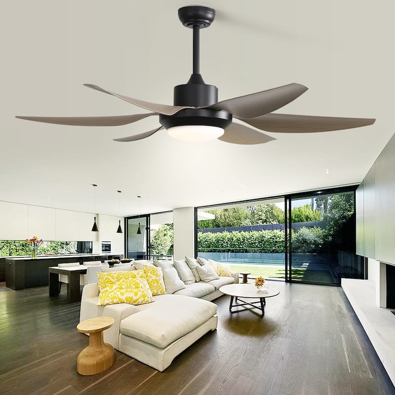 54 Inch Indoor Ceiling Fan With Dimmable Led Light,Remote Control - Black