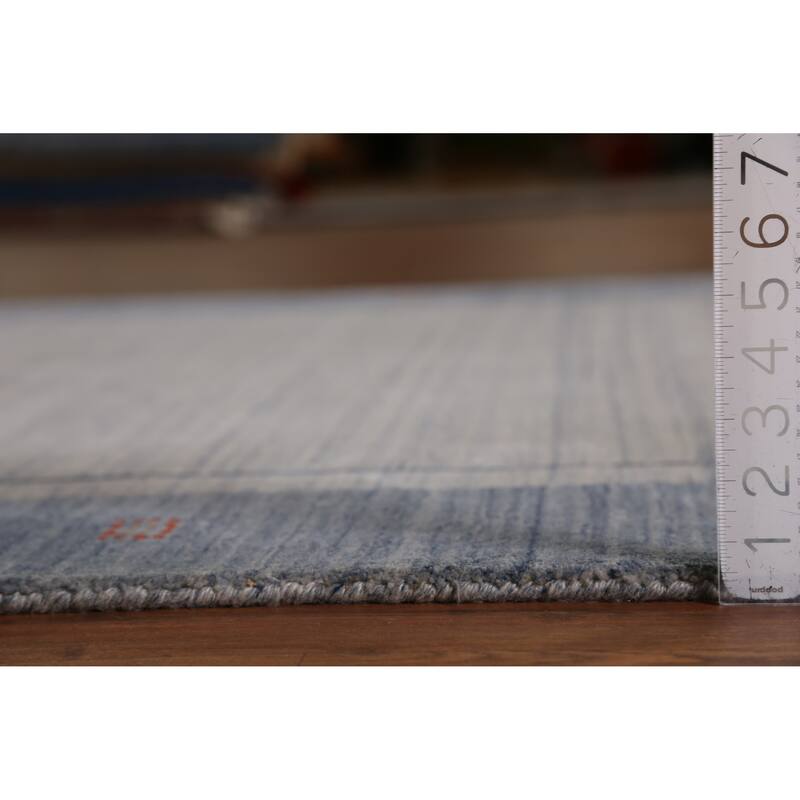 Gabbeh Indian Area Rug Hand-Knotted Tribal Beige Wool Carpet - 5'5" x 7'7"