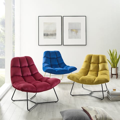 Corvus Ferrell Velvet Accent Lounge Chair