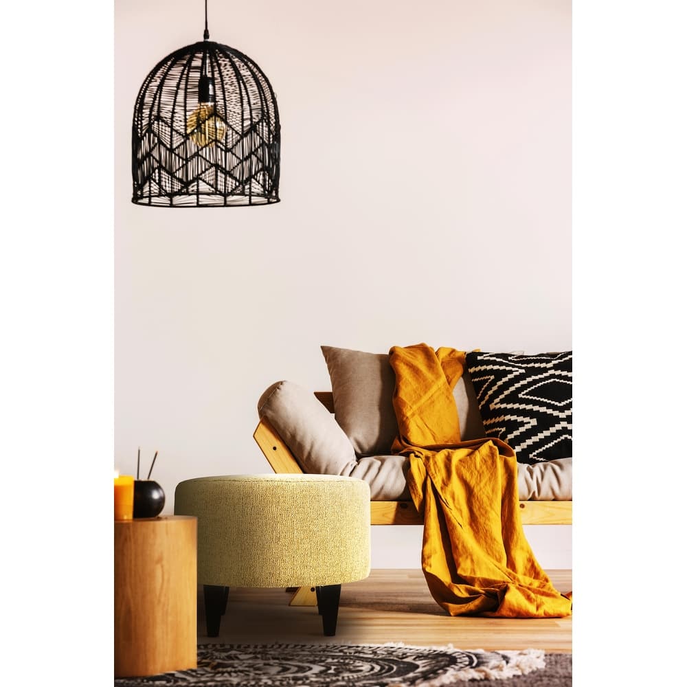 MJL Furniture Sophia Text2Olivia Round Upholstered Ottoman