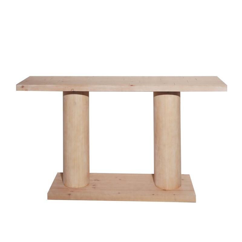 Modern 59" Wooden Console Table with Pedestal Base for Elegant Entryway Decor