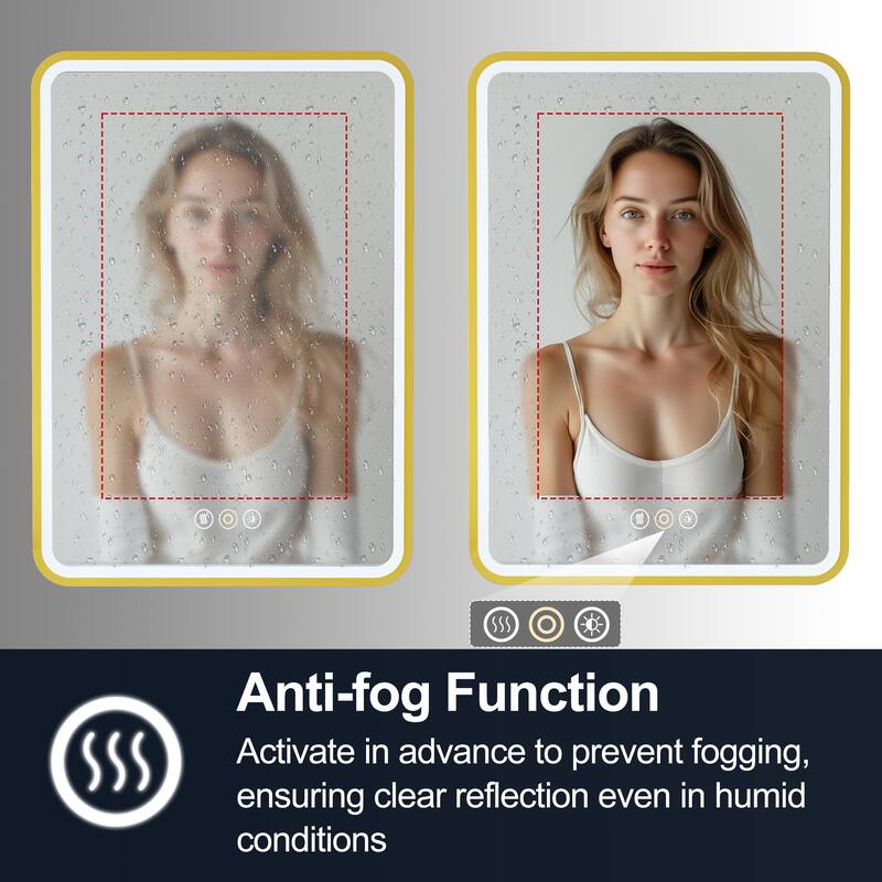 Aris Recessed/Surface Mount Bathroom Medicine Cabinet with Mirror and Lights, Dimmable, Adjustable Shelves, Fast Defogging