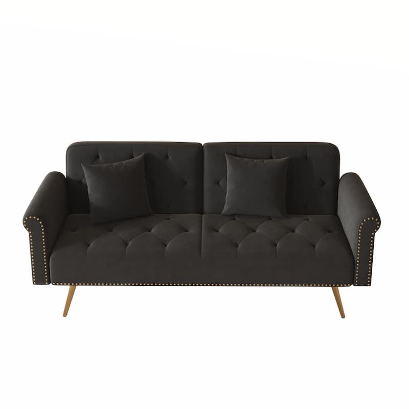 Velvet Tufted Back With 3 Pillow