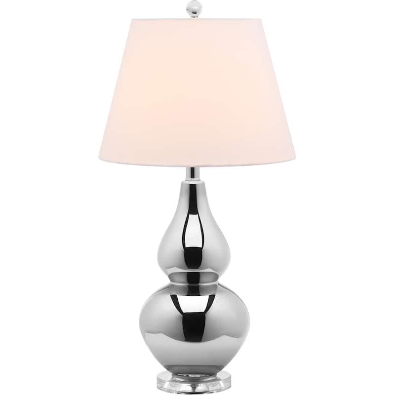 SAFAVIEH Lighting Demetria 27-inch Double Gourd White Table Lamp (Set of 2) - 14"x14"x26" - 14Wx14Dx26H