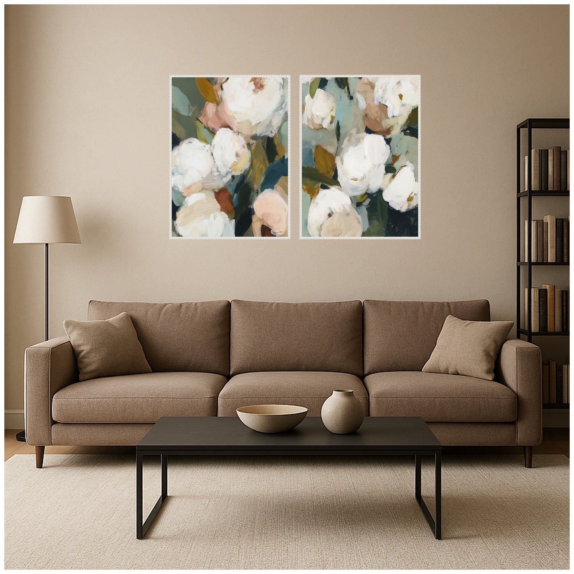 Kate and Laurel Sepia Fields 2 Piece Framed Canvas Wall Art Set by Amy Lighthall