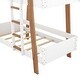 preview thumbnail 7 of 6, White Twin Size Solid Pine Wood Loft Bed with Rolling Cabinet, Shelf, Tent, Guardrails & Built-in Ladder
