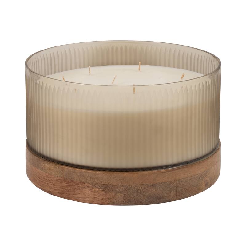 Sagebrook Home Scented Candle - Elevate Your Space with This Exquisite Home Accessory, Ivory - 12" x 12" x 7"
