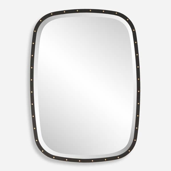 slide 2 of 7, Industrial Wall Mirror - 36" - Matte Black Finish
