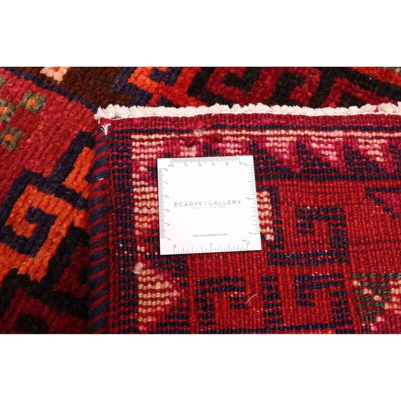 ECARPETGALLERY Hand-knotted Melis Vintage Dark Red Wool Rug - 4'8 x 6'6