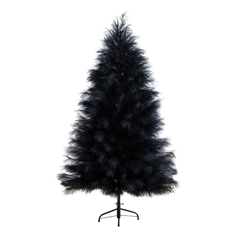 Artificial Pampas Grass Halloween Tree - 6' - Black
