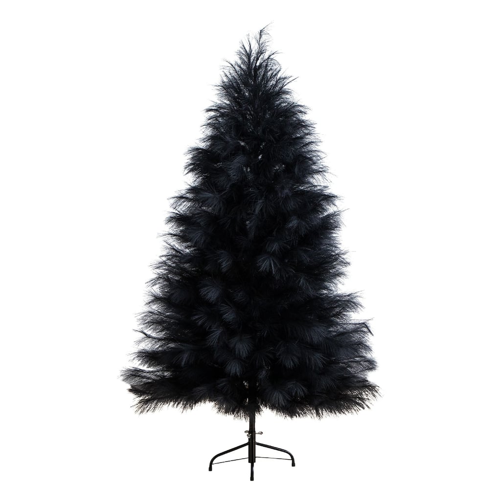 Artificial Pampas Grass Halloween Tree - 6' - Black