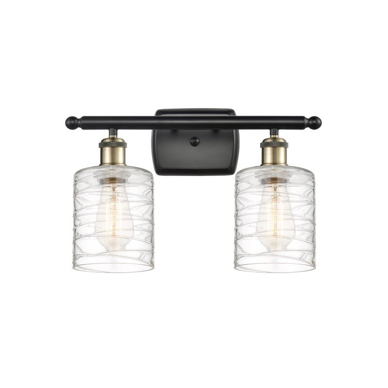 Innovations Lighting Ballston Cobbleskill 2 Light 16" Bath Vanity Light - Black Antique Brass