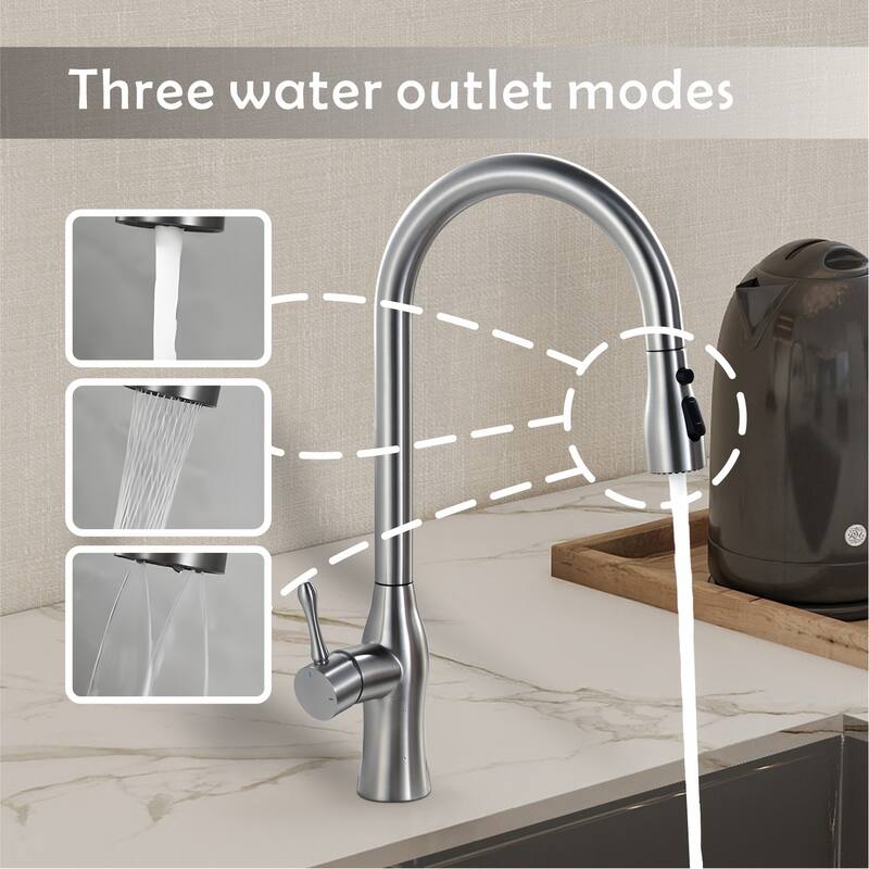 Topcraft Single Handle Pull Down Kitchen Sink Faucet