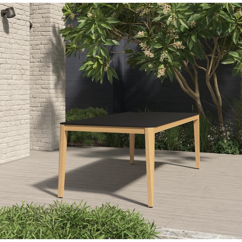 Amazonia Beura Outdoor Patio Dining Wood Table - Black Big Table