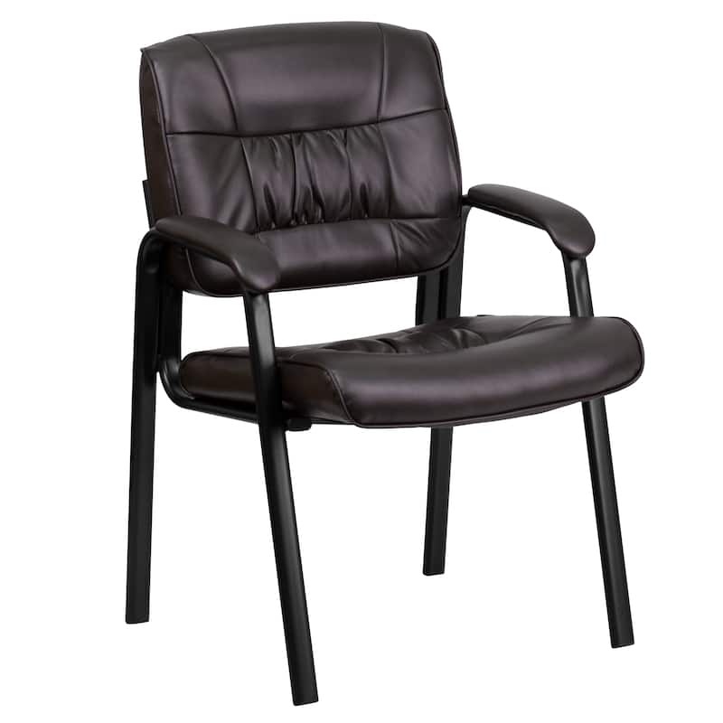 Upholstered Tufted Executive Reception Chair with Padded Arms - 23.25"W x 26"D x 36"H