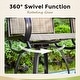 preview thumbnail 14 of 26, MAISON ARTS 3/5-Piece Patio Bar Stool Set of Metal Coffee Table & Textilene Swivel High Bar Stools