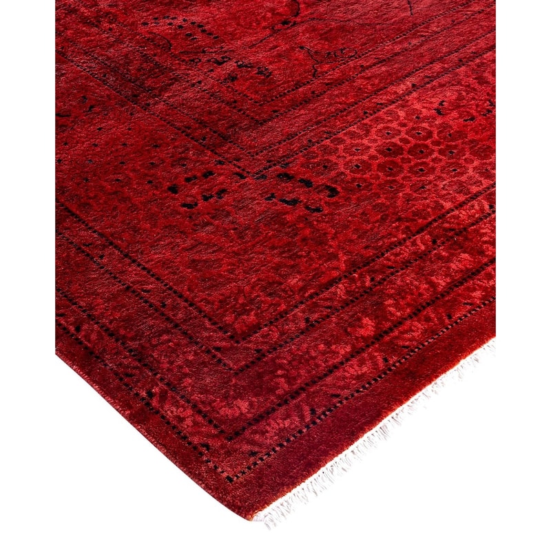 Contemporary Overdyed Wool Hand Knotted Area Rug - 10' 2" x 14' 4"