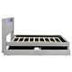 preview thumbnail 7 of 13, Teddy Fleece Upholstered Wingback Bed Frame wPull-out Trundle Bed, LED Light Bars and 2 Drawers, Modern Platform Bed for Bedroom