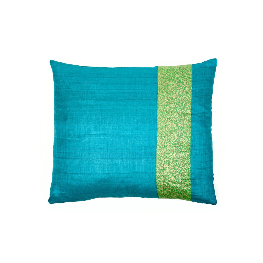 Jiti Indoor Solid Color and Paisley Mixed Patterned Silk Square Throw Pillows 20 x 20